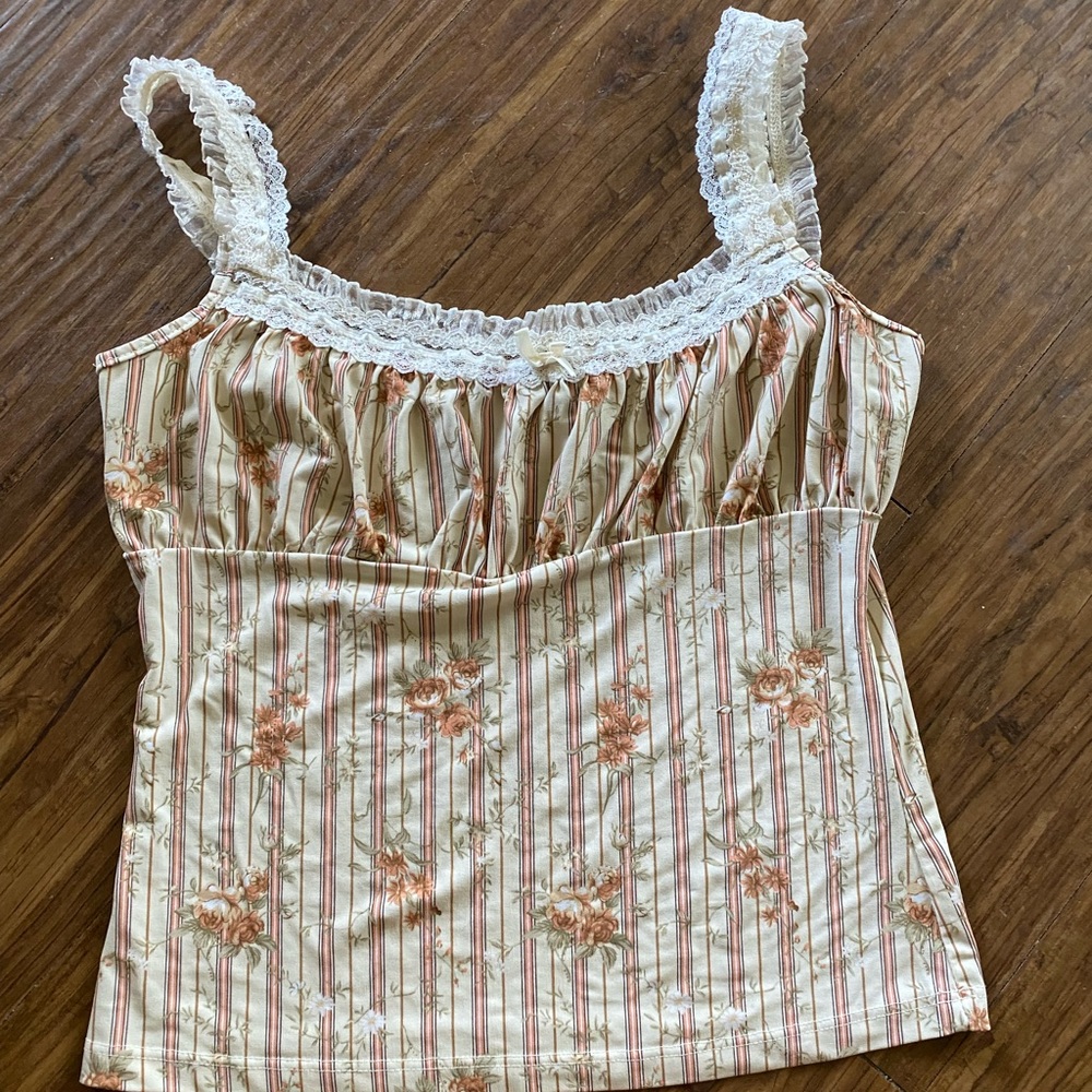 Floral and lace cami